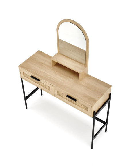 CARMEN Konsolka Naturalny Czarny 104x35x136cm - Elegancja i Naturalność