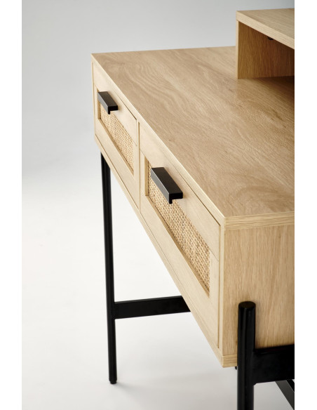 CARMEN Konsolka Naturalny Czarny 104x35x136cm - Elegancja i Naturalność