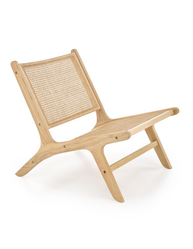 FODEN_2 Fotel w Stylu Boho - Drewno Lite Jesionowe - Naturalny Design