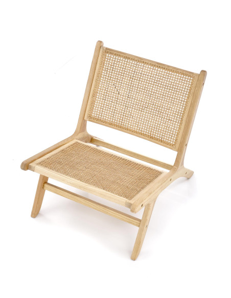 FODEN_2 Fotel w Stylu Boho - Drewno Lite Jesionowe - Naturalny Design