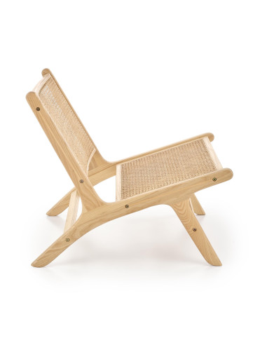 FODEN_2 Fotel w Stylu Boho - Drewno Lite Jesionowe - Naturalny Design