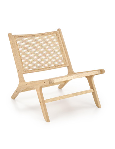 FODEN_2 Fotel w Stylu Boho - Drewno Lite Jesionowe - Naturalny Design