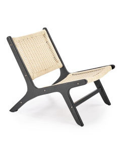 FODEN fotel wypoczynkowy, czarny / naturalny