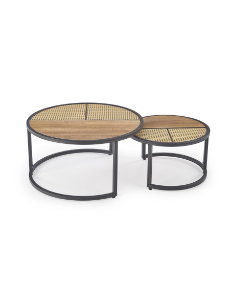 GARMINA zestaw 2 ław dąb złoty / czarny