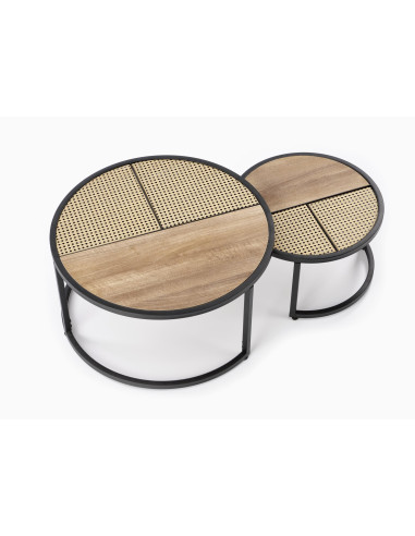 GARMINA zestaw 2 ław dąb złoty / czarny