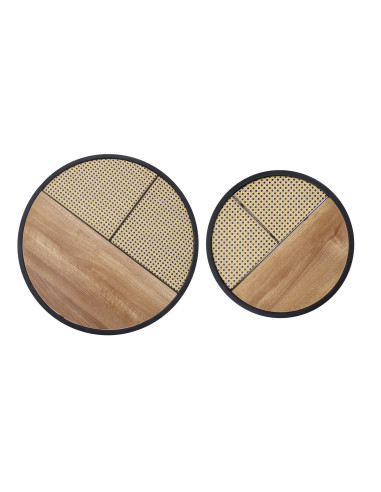 GARMINA zestaw 2 ław dąb złoty / czarny