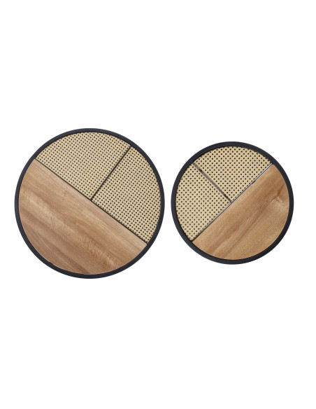 GARMINA zestaw 2 ław dąb złoty / czarny