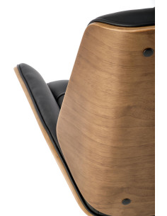 GAVIN Fotel Pikowany Czarno Orzechowy Sklejka/Eco Skóra - Komfort i Styl 2