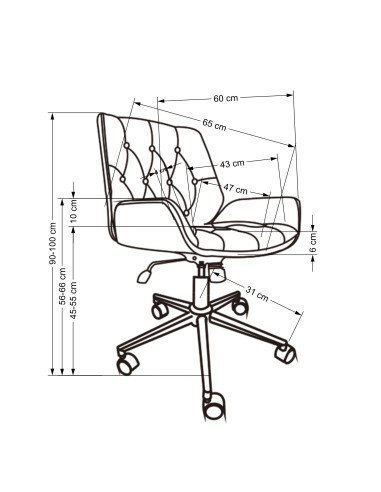 GAVIN Fotel Pikowany Czarno Orzechowy Sklejka/Eco Skóra - Komfort i Styl