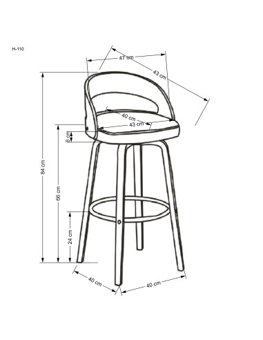 H110 hoker kremowy / orzechowy