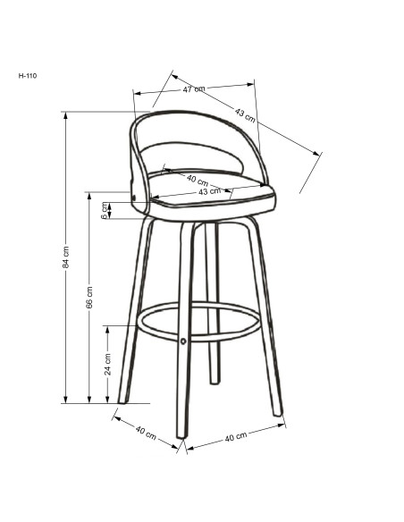 H110 hoker kremowy / orzechowy