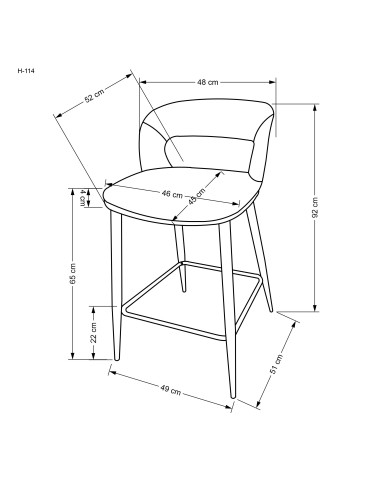 H114 hoker beżowy / orzechowy