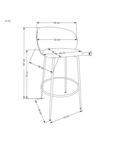 H116 hoker kremowy / złoty
