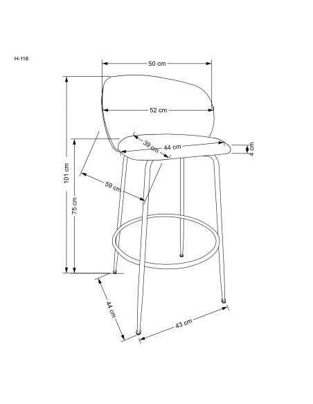 H116 hoker kremowy / złoty
