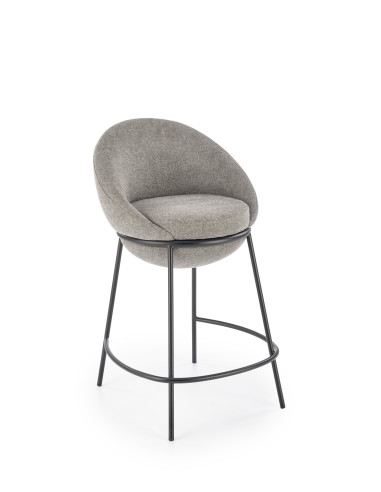 H118 Hoker Kubełkowy Popiel z Czarną Podstawą- Nowoczesny Design i Komfort