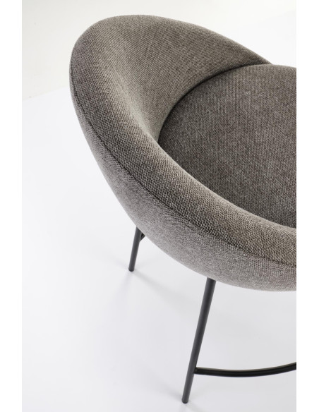 H118 Hoker Kubełkowy Popiel z Czarną Podstawą- Nowoczesny Design i Komfort