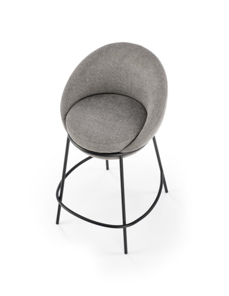 H118 Hoker Kubełkowy Popiel z Czarną Podstawą- Nowoczesny Design i Komfort