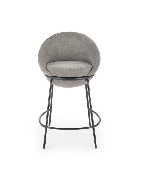 H118 Hoker Kubełkowy Popiel z Czarną Podstawą- Nowoczesny Design i Komfort