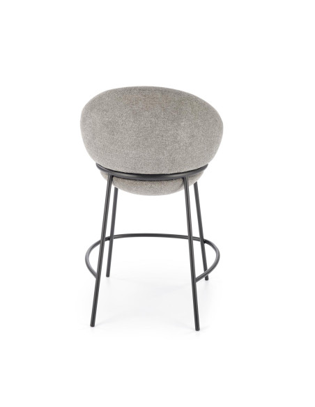 H118 Hoker Kubełkowy Popiel z Czarną Podstawą- Nowoczesny Design i Komfort