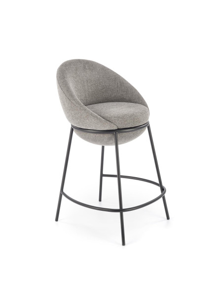 H118 Hoker Kubełkowy Popiel z Czarną Podstawą- Nowoczesny Design i Komfort