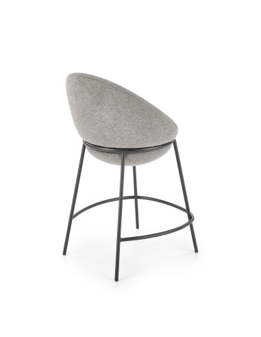 H118 Hoker Kubełkowy Popiel z Czarną Podstawą- Nowoczesny Design i Komfort