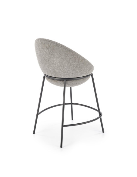 H118 Hoker Kubełkowy Popiel z Czarną Podstawą- Nowoczesny Design i Komfort