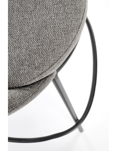 H118 Hoker Kubełkowy Popiel z Czarną Podstawą- Nowoczesny Design i Komfort