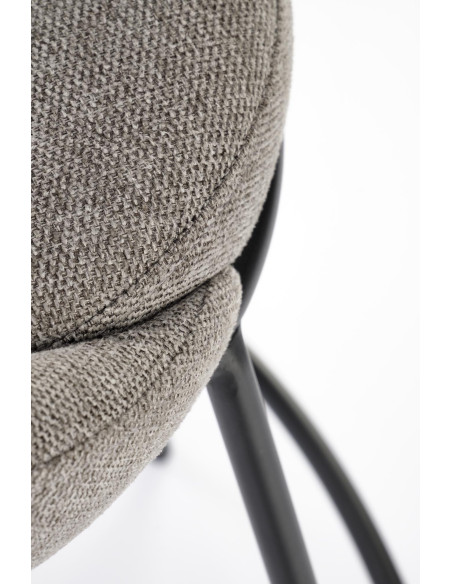 H118 Hoker Kubełkowy Popiel z Czarną Podstawą- Nowoczesny Design i Komfort