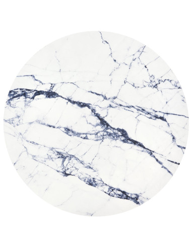 HARISSA G Ława Okrągła z Pojemnikiem Biały Marmur Fi 42cm, Stelaż Złoty