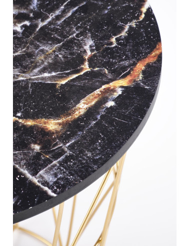 HARISSA_G ława stelaż - złoty, blat - czarny marmur