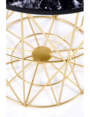 HARISSA_G ława stelaż - złoty, blat - czarny marmur