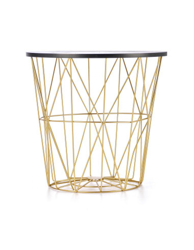 HARISSA_G ława stelaż - złoty, blat - czarny marmur