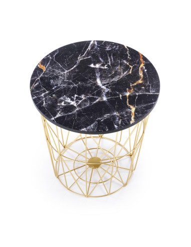 HARISSA_G ława stelaż - złoty, blat - czarny marmur