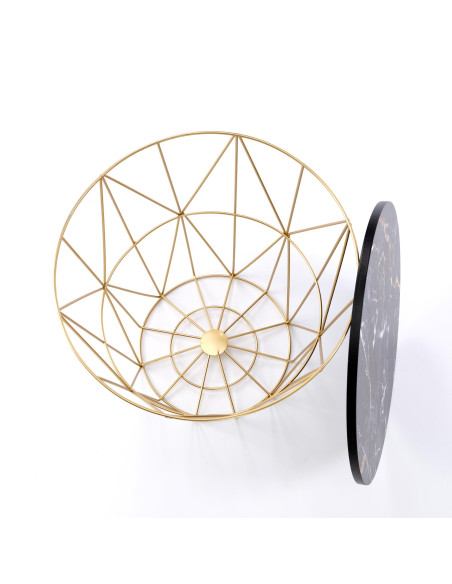 HARISSA_G ława stelaż - złoty, blat - czarny marmur