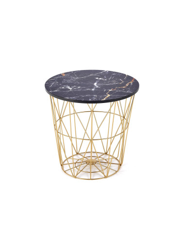 HARISSA_G ława stelaż - złoty, blat - czarny marmur
