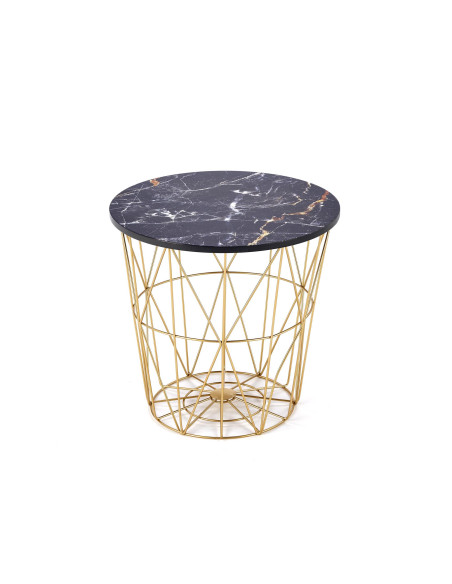 HARISSA_G ława stelaż - złoty, blat - czarny marmur