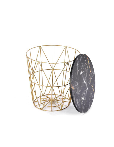 HARISSA_G ława stelaż - złoty, blat - czarny marmur