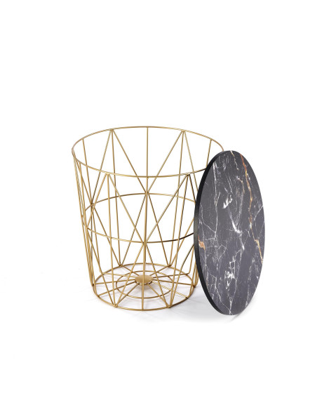 HARISSA_G ława stelaż - złoty, blat - czarny marmur