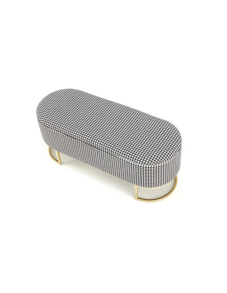 HARMONY Ławka z Funkcją Pojemnika Czarny Biały Złoty - Funkcjonalność i Styl