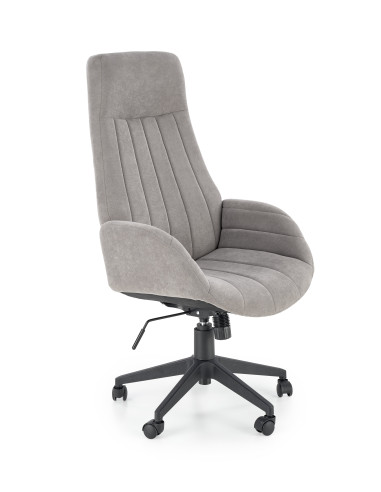 HARPER Fotel Biurowy Obrotowy Popielaty w Pasy - Komfort i Nowoczesność
