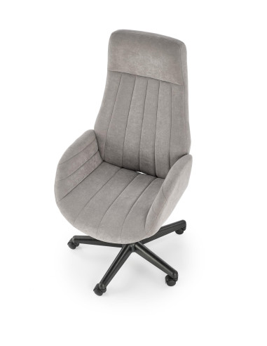 HARPER Fotel Biurowy Obrotowy Popielaty w Pasy - Komfort i Nowoczesność