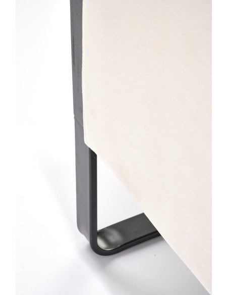 ILARIO Fotel Jasnobeżowa Tapicerka - Czarny/Naturalny - Eklektyczny Design