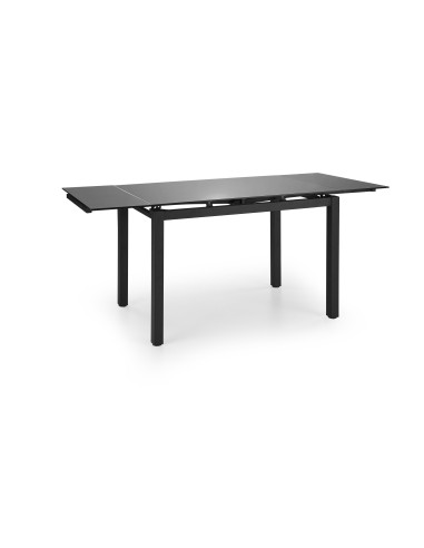 JASPER Zestaw Stół Rozkładany 110-170 cm + 4 Krzesła Czarny/Popielaty