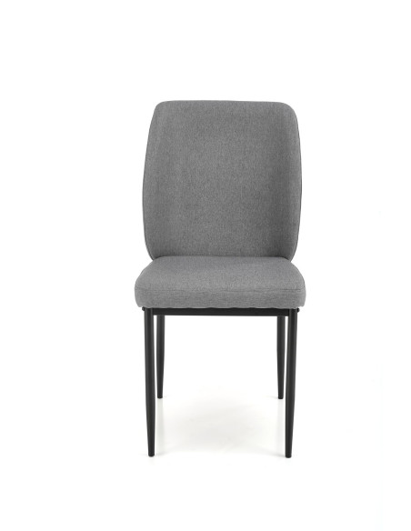 JASPER Zestaw Stół Rozkładany 110-170 cm + 4 Krzesła Czarny/Popielaty