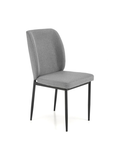 JASPER Zestaw Stół Rozkładany 110-170 cm + 4 Krzesła Czarny/Popielaty