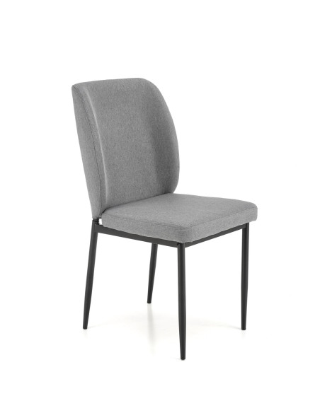 JASPER Zestaw Stół Rozkładany 110-170 cm + 4 Krzesła Czarny/Popielaty