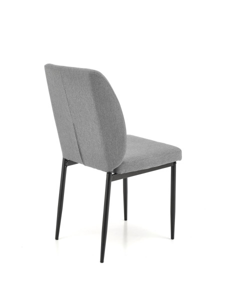 JASPER Zestaw Stół Rozkładany 110-170 cm + 4 Krzesła Czarny/Popielaty