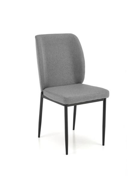 JASPER Zestaw Stół Rozkładany 110-170 cm + 4 Krzesła Czarny/Popielaty