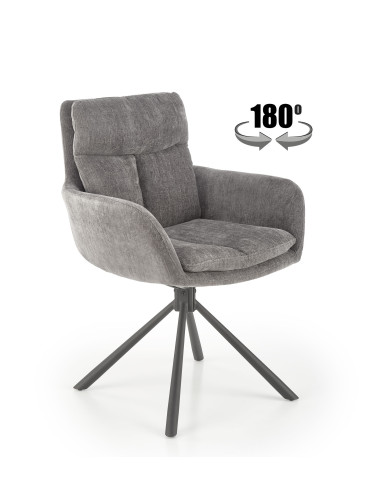 K495 Krzesło Obrotowe 180° Popielate ODIN 28 - Komfort w Stylowym Wydaniu