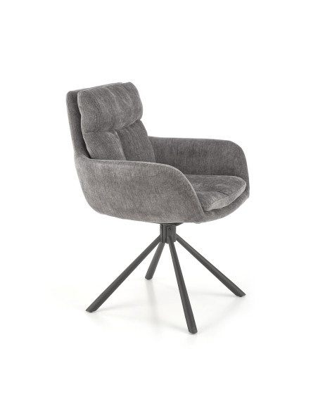 K495 Krzesło Obrotowe 180° Popielate ODIN 28 - Komfort w Stylowym Wydaniu